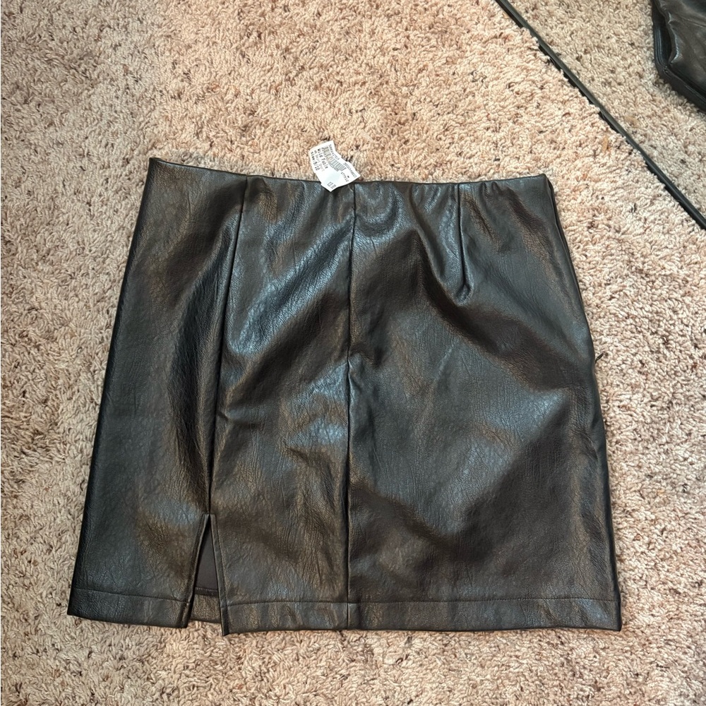Wild Fable Faux Leather Mini Skirt in Black